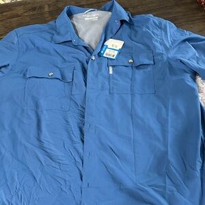 Casual Blue Button-Down Shirt